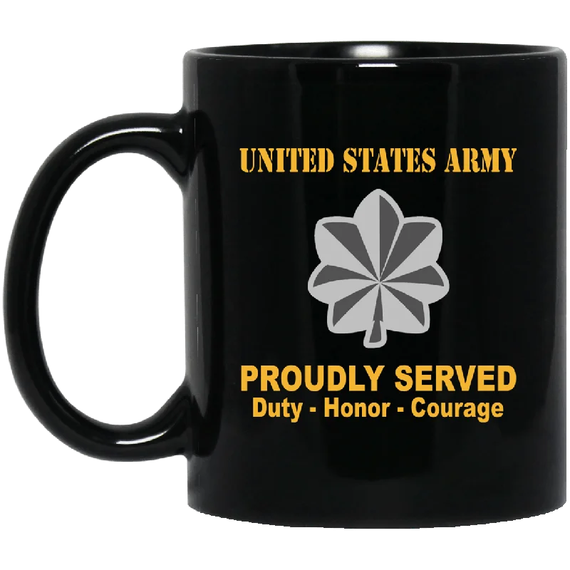 high-quality mugs for gifts-US Army O-5 Lieutenant Colonel O5 LTC Field Officer Ranks Proudly Served Black Mug Black Mug