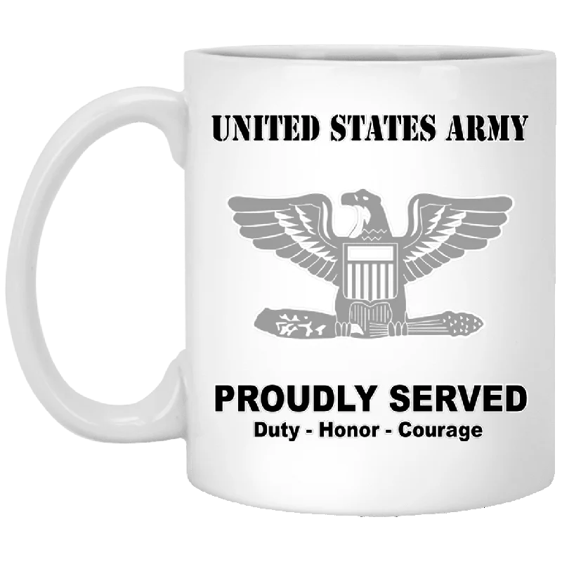 funny coffee mugs for morning routines-US Army O-6 Colonel O6 COL Field Officer Ranks White Coffee Mug - Stainless Travel Mug