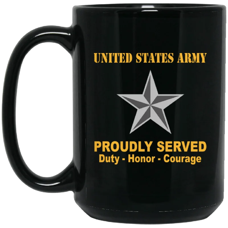 large coffee mugs for late-night coffee-US Army O-7 Brigadier General O7 BG General Officer Ranks Proudly Served Black Mug Black Mug