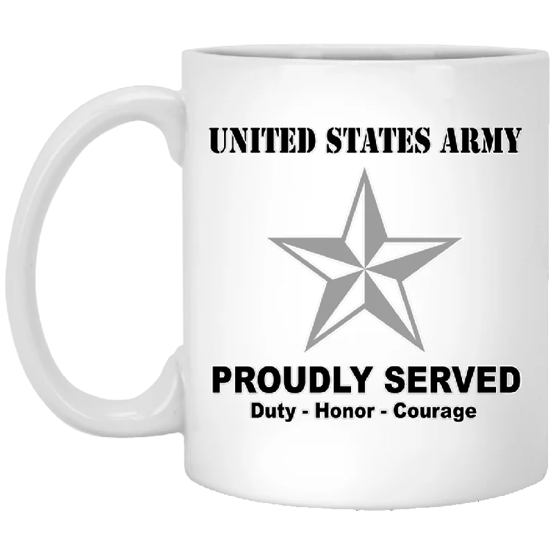 eco-friendly tea mugs for home-US Army O-7 Brigadier General O7 BG General Officer Ranks White Coffee Mug - Stainless Travel Mug