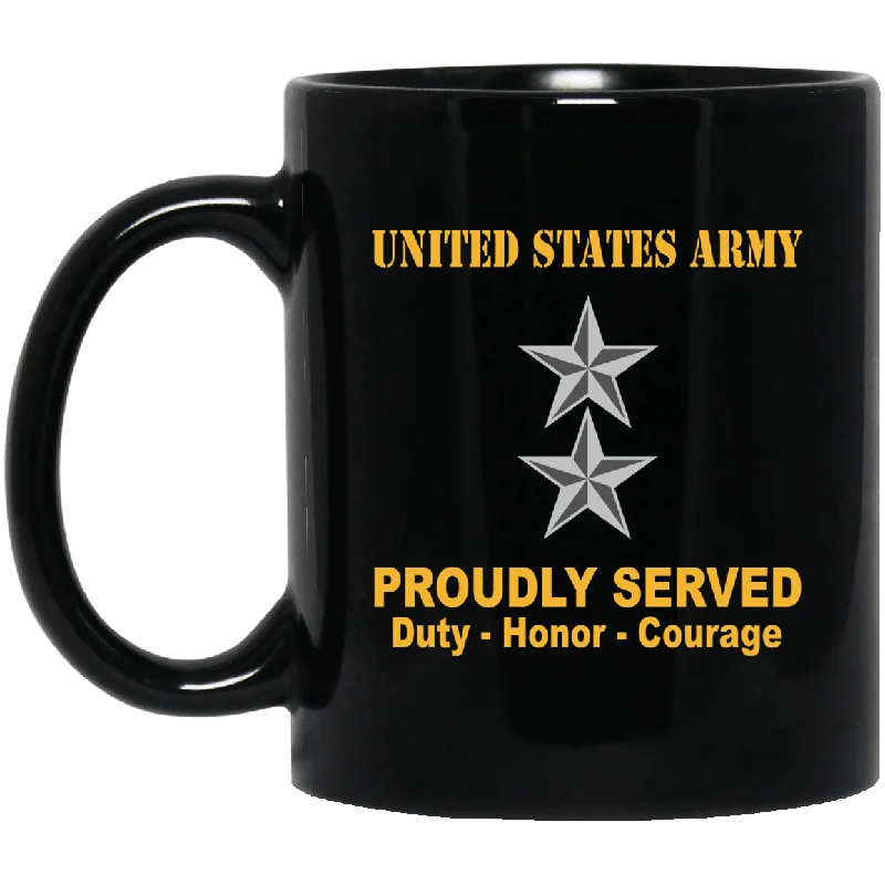 high-quality mugs for tea breaks-US Army O-8 Major General O8 MG General Officer Ranks Proudly Served Black Mug Black Mug