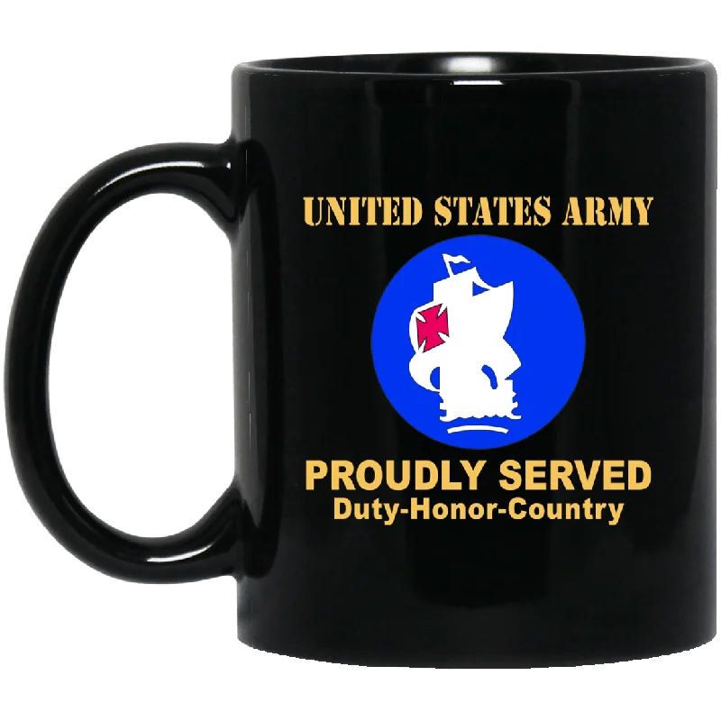 custom ceramic mugs for corporate gifts-US ARMY SOUTH CSIB- 11 oz - 15 oz Black Mug