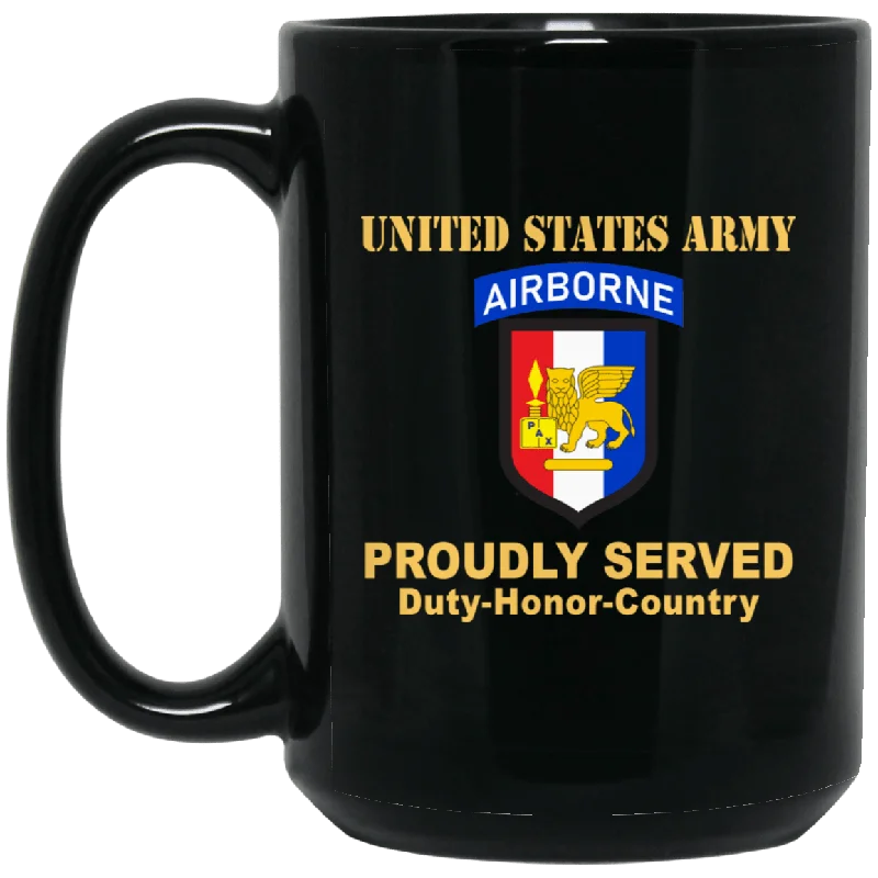 best mugs for hot cocoa-US ARMY SOUTHERN EUROPEAN TASK FORCE WITH AIRBORNE TAB- 11 oz - 15 oz Black Mug