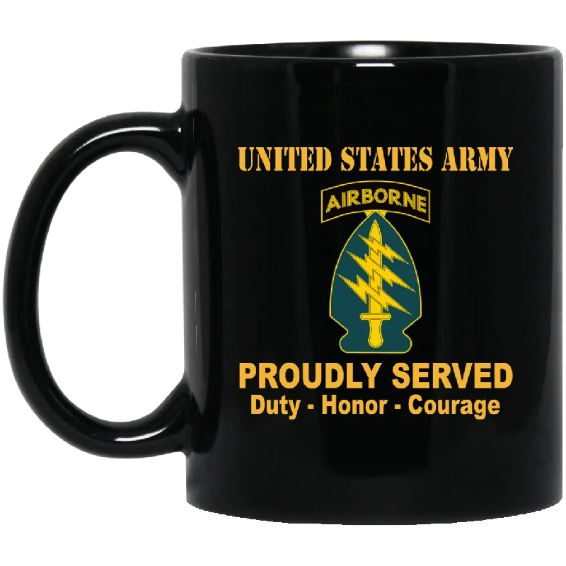 funny coffee cups for home office-US Army Special Forces Airborne 11 oz - 15 oz Black Mug