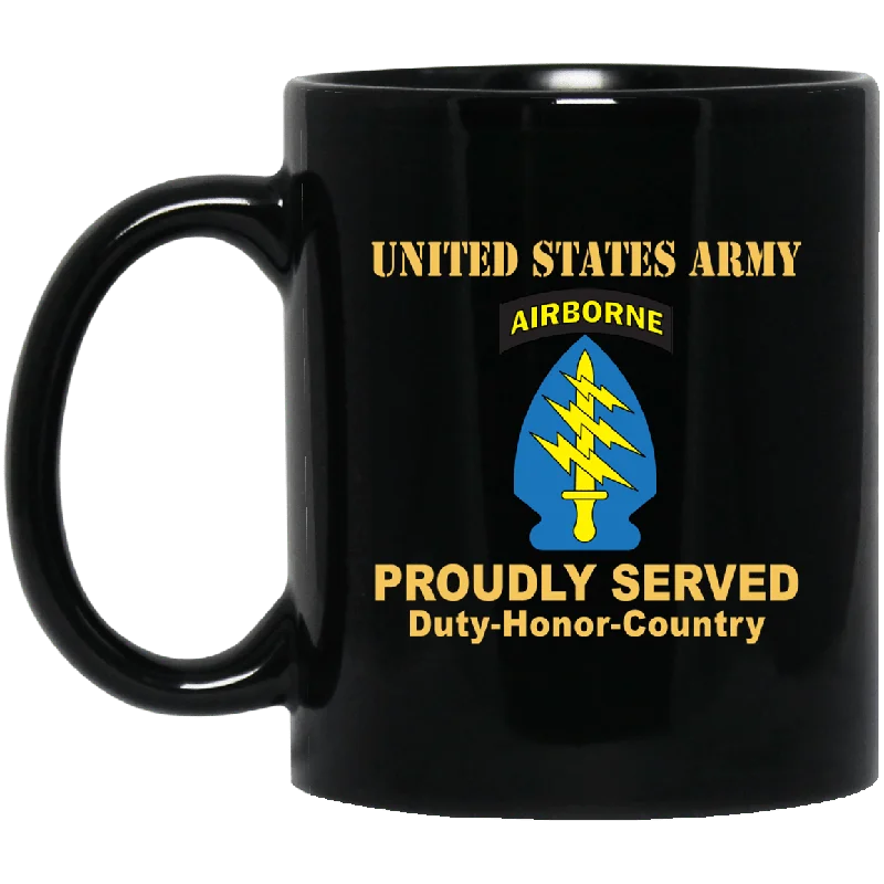 unique coffee mugs for gift giving-US ARMY SPECIAL FORCES GROUP CSIB- 11 oz - 15 oz Black Mug