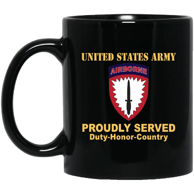 large insulated coffee mugs for camping-US ARMY SPECIAL OPERATIONS COMMAND EUROPE- 11 oz - 15 oz Black Mug