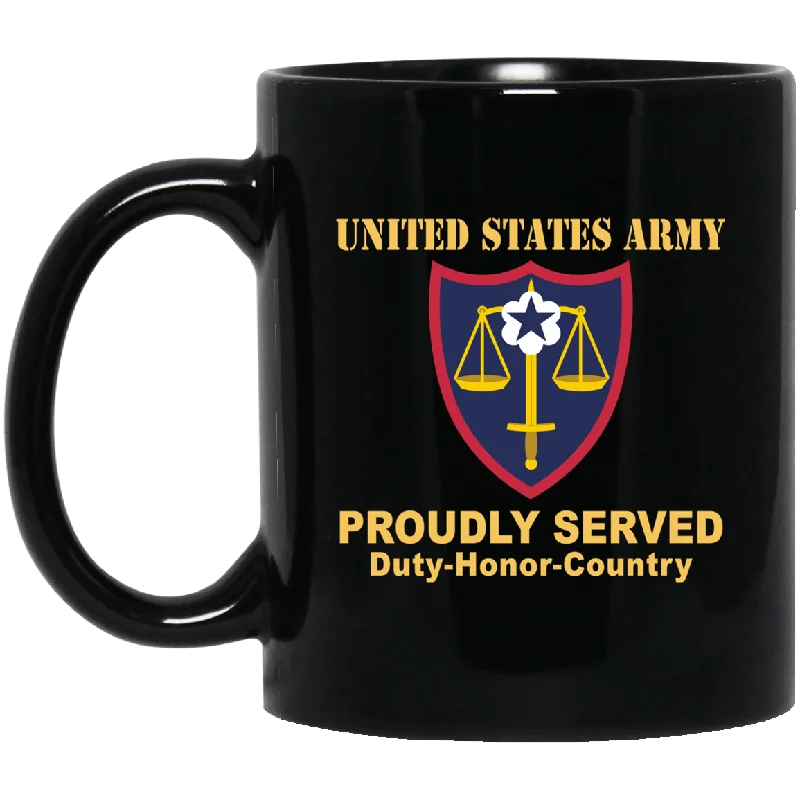 travel coffee mugs for all temperatures-US ARMY TRIAL DEFENSE SERVICE- 11 oz - 15 oz Black Mug