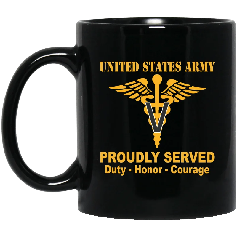 high-quality ceramic mugs for tea breaks-US Army Veterinary Corps Black Mug 11 oz - 15 oz