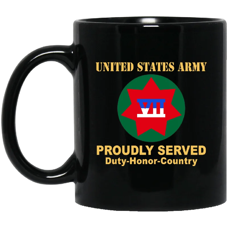 high-quality mugs for tea breaks-US ARMY VII CORPS- 11 oz - 15 oz Black Mug