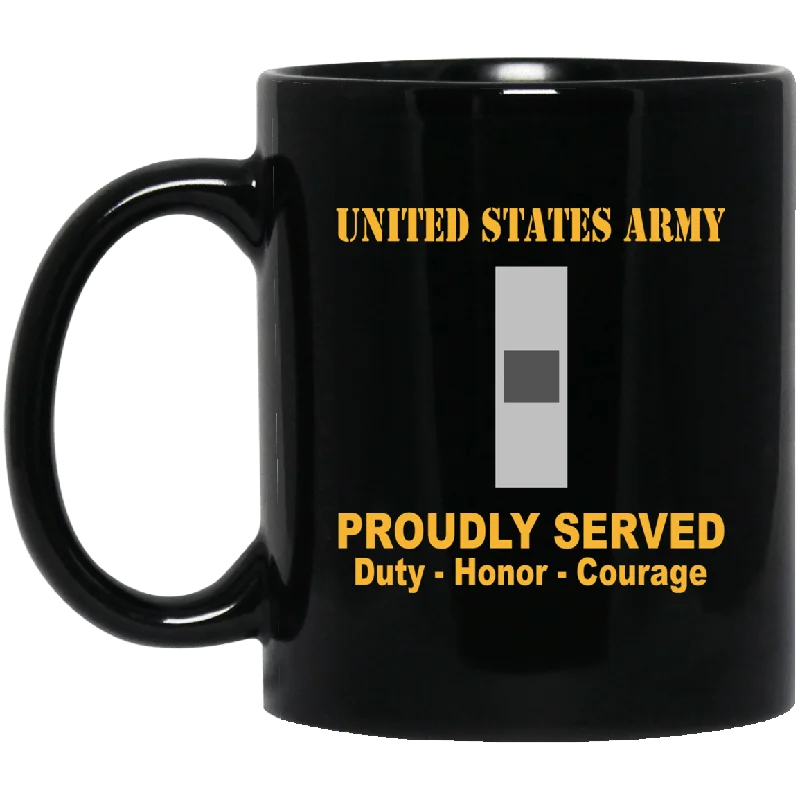 custom coffee mugs for corporate gifts-US Army W-1 Warrant Officer 1 W1 WO1 Warrant Officer Ranks Proudly Served Black Mug Black Mug