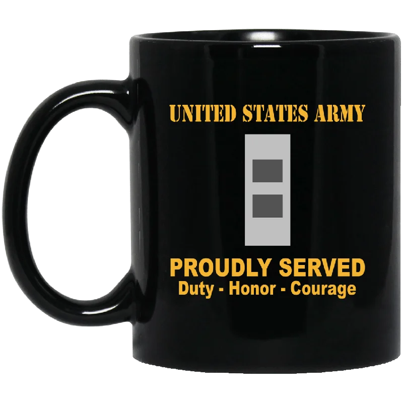 large thermal coffee mugs for work-US Army W-2 Chief Warrant Officer 2 W2 CW2 Warrant Officer Ranks Proudly Served Black Mug Black Mug