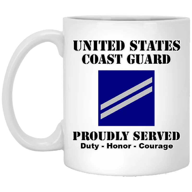 insulated coffee mugs with handles-US Coast Guard E-2 Seaman Apprentice E2 SA Seaman Ranks White Coffee Mug - Stainless Travel Mug