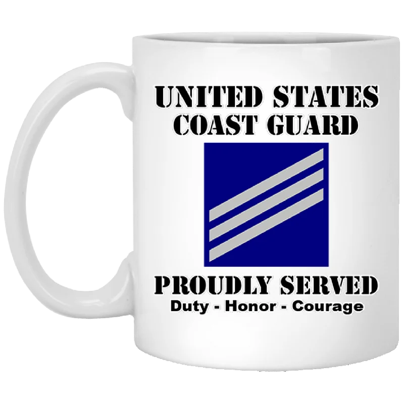 custom ceramic mugs for restaurants-US Coast Guard E-3 Seaman E3 SN Seaman Ranks White Coffee Mug - Stainless Travel Mug