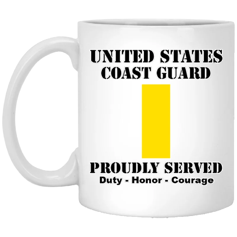 stylish insulated mugs for work-US Coast Guard O-1 Ensign O1 ENS Junior Officer Ranks White Coffee Mug - Stainless Travel Mug