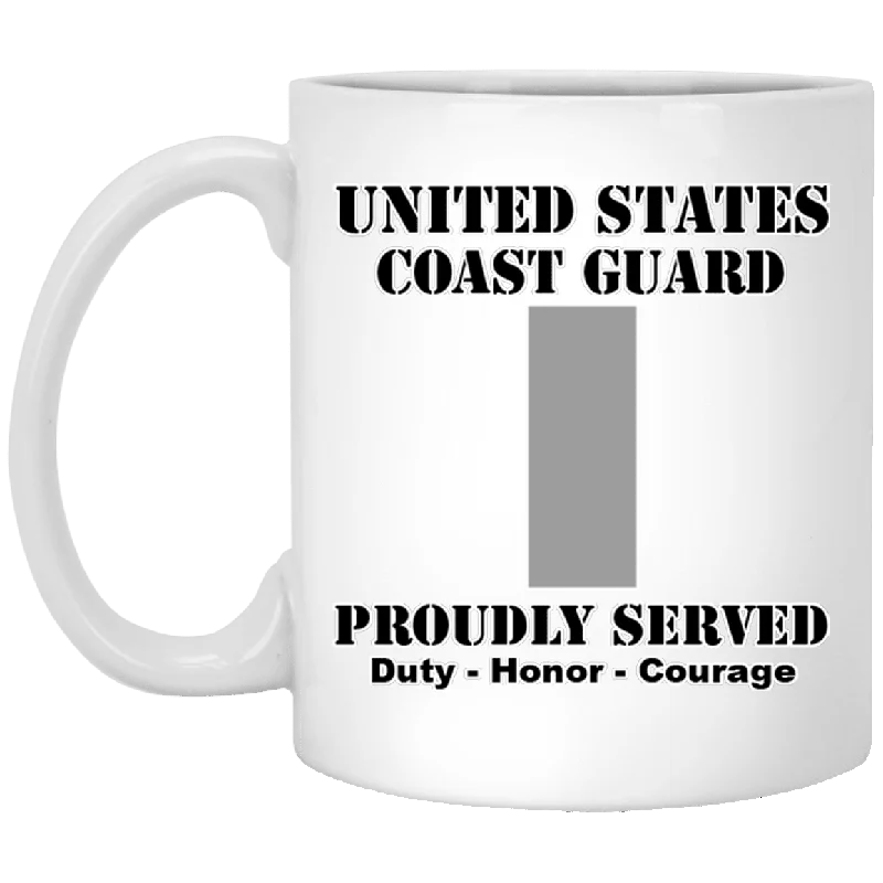 personalized coffee cups with funny quotes-US Coast Guard O-2 Lieutenant Junior Grade O2 LTJG Junior Officer Ranks White Coffee Mug - Stainless Travel Mug