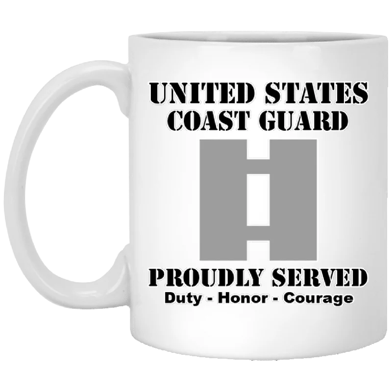 best ceramic mugs for tea-US Coast Guard O-3 Lieutenant O3 LT Junior Officer Ranks White Coffee Mug - Stainless Travel Mug