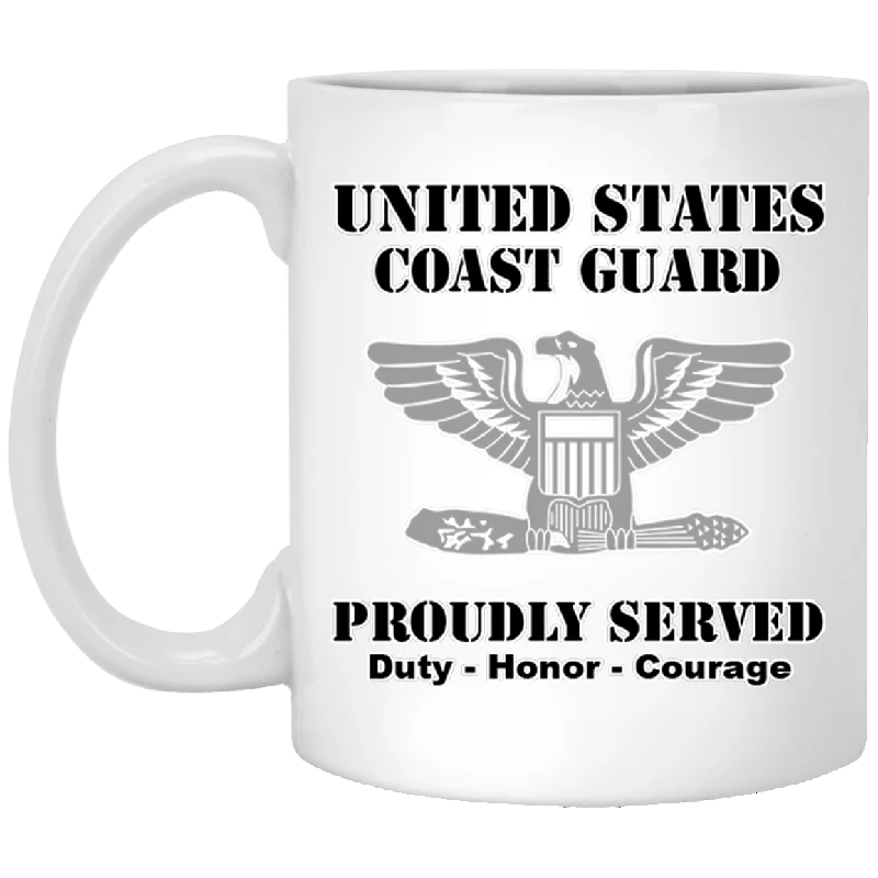 personalized coffee mugs with names-US Coast Guard O-6 Captain O6 CAPT Senior Officer Ranks White Coffee Mug - Stainless Travel Mug