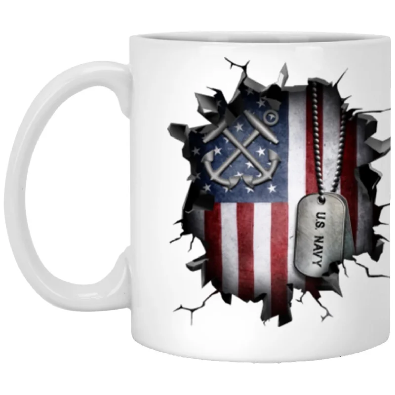 large custom mugs for corporate events-US Navy Boatswain_s Mate Navy BM 3D Break Effect 11oz - 15oz White Mug