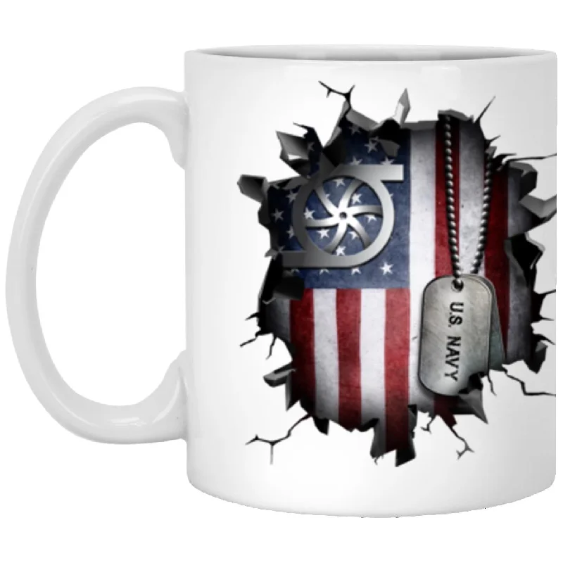 personalized photo mugs for gifts-US Navy Gas Turbine Systems Technician Navy GS 3D Break Effect 11oz - 15oz White Mug