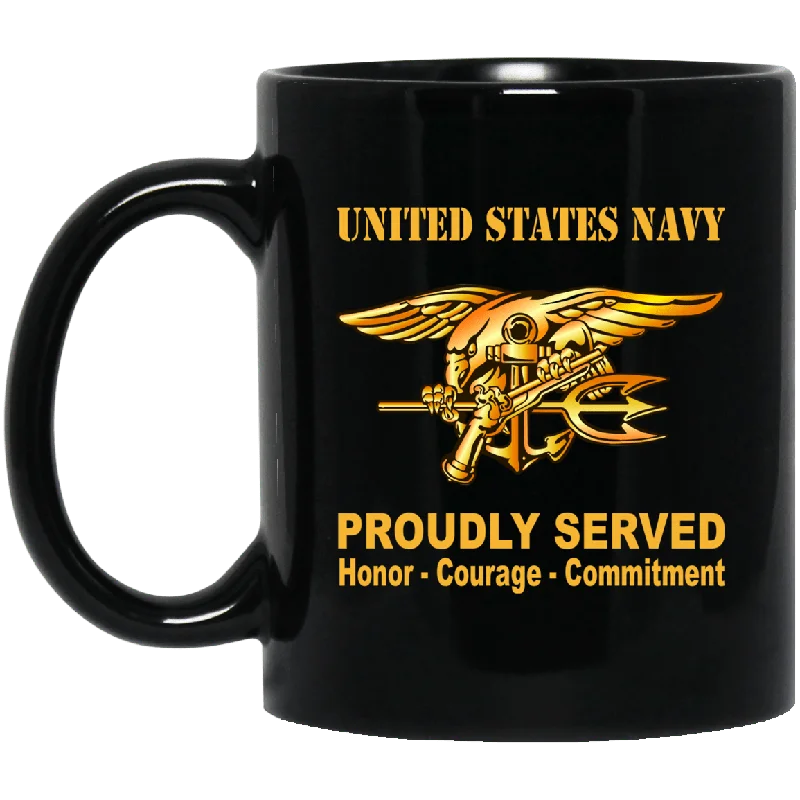 best mugs for coffee addicts-US Navy Naval Special Warfare (Seal) Badge 11 oz - 15 oz Black Mug