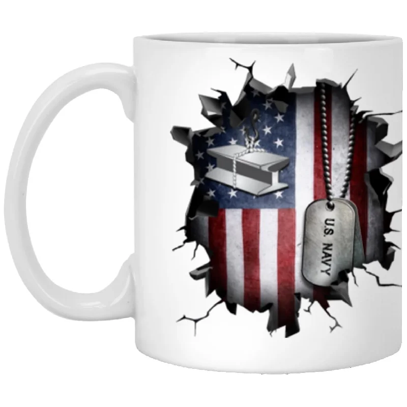 custom photo coffee mugs for events-US Navy Steelworker Navy SW 3D Break Effect 11oz - 15oz White Mug