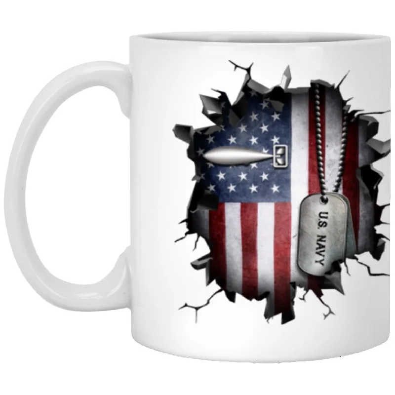 stylish coffee cups for kitchen decor-US Navy Torpedoman_s mate Navy TM 3D Break Effect 11oz - 15oz White Mug