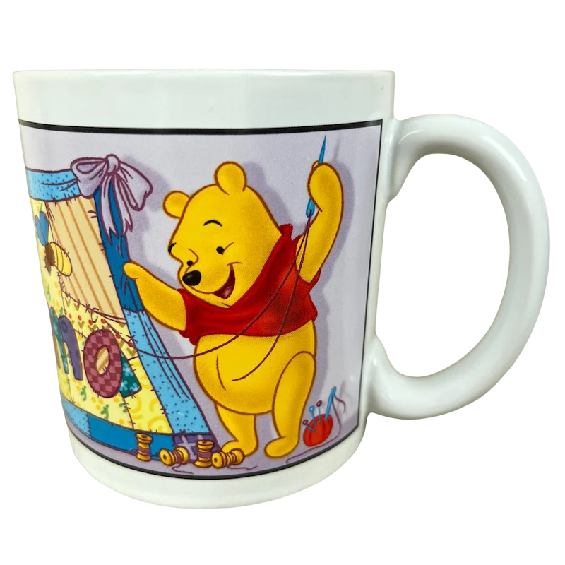 unique mugs with pop culture designs-Winnie The Pooh #1 Grandma Quilt Oversized Mug Disney