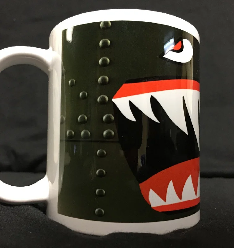 large ceramic mugs with designs-WWII P40 Warhawk Fighter Plane Coffee Mug