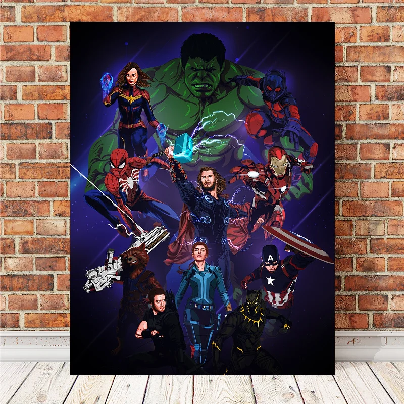 tropical abstract wall prints-Marvel Characters