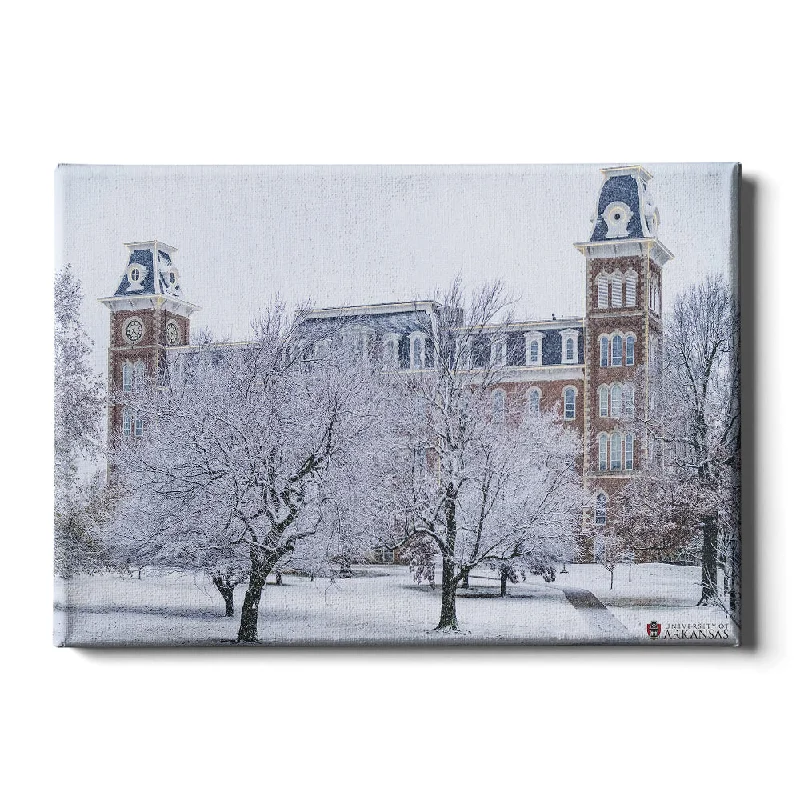 oversized geometric prints-Arkansas Razorbacks - Snowy Old Main