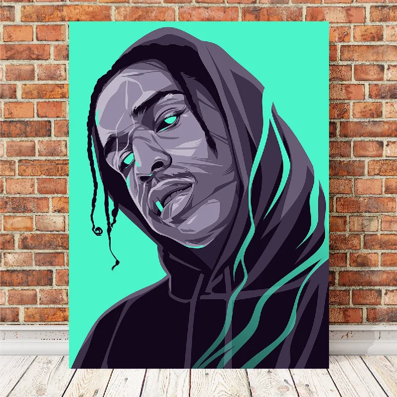 vintage travel art prints-ASAP Rocky - Turquoise