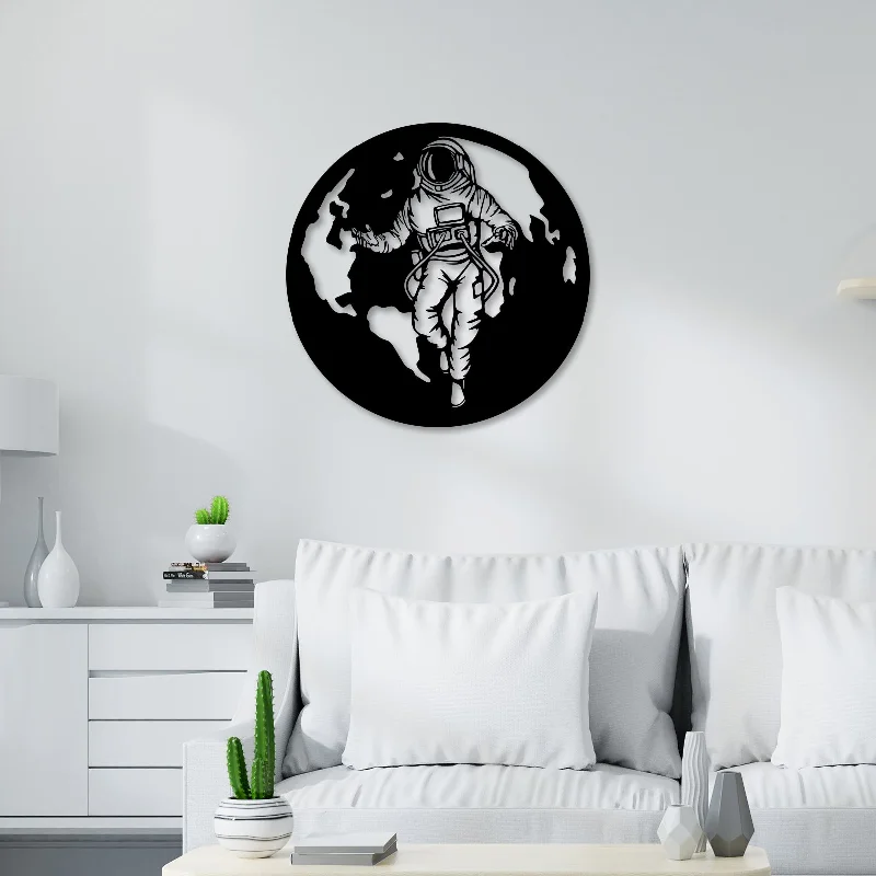 tropical floral canvas prints-Astronaut Metal Wall Art