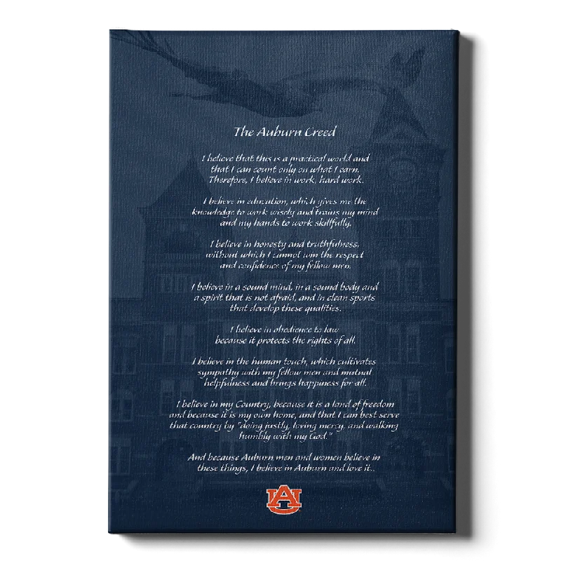 geometric prints for living room-Auburn Tigers - The Auburn Creed over Samford