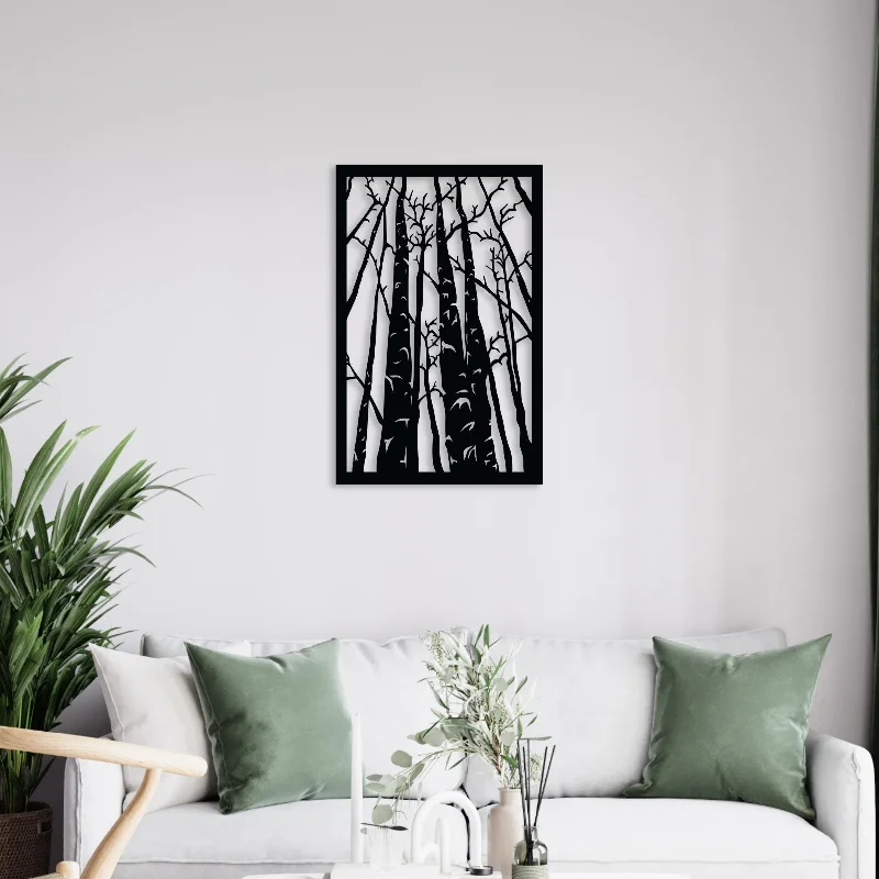 tropical floral canvas prints-Big Trees Metal Wall Art