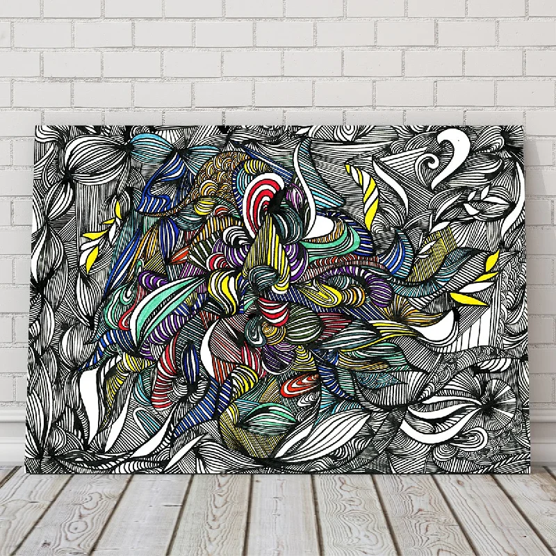 creative tropical wall paintings-Black Color Fade