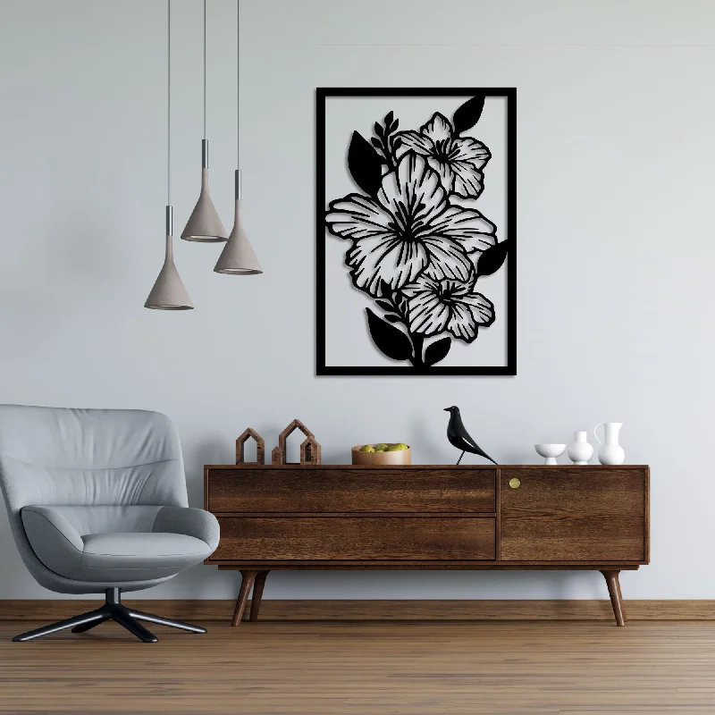 botanical modern art prints-Black Dragon Flower Metal Wall Art