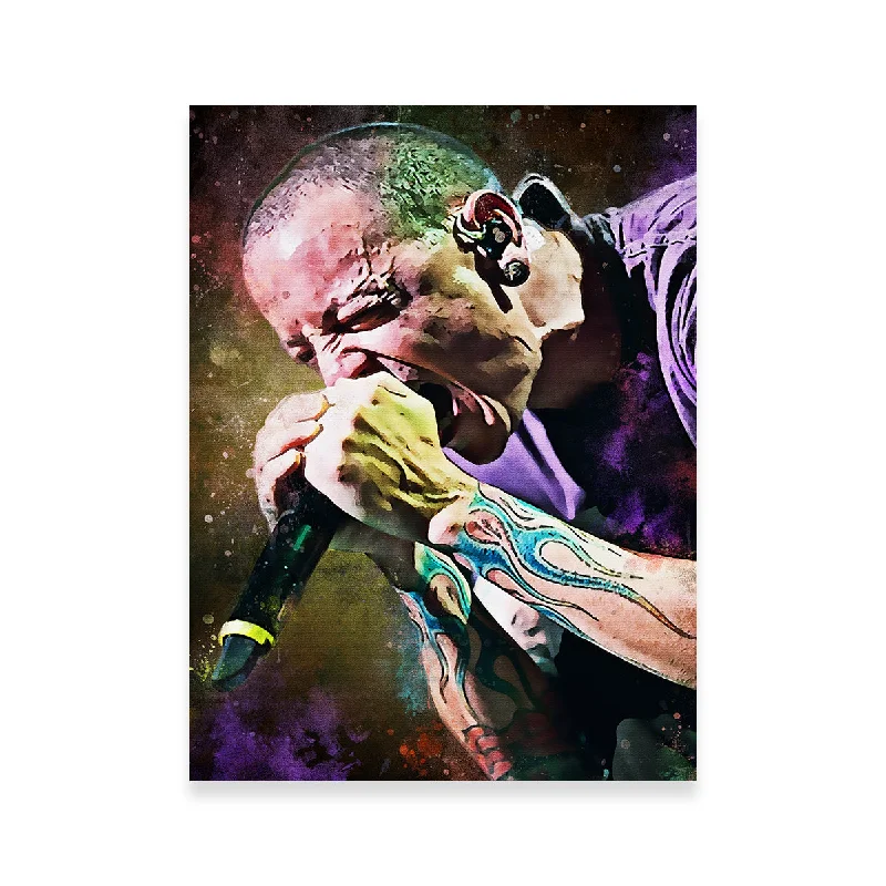 oversized black and white prints-Chester Bennington Paint