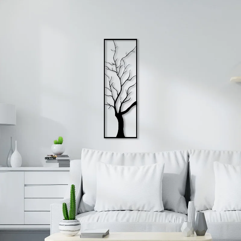 playful nature wall prints-Deciduous Tree Metal Wall Art