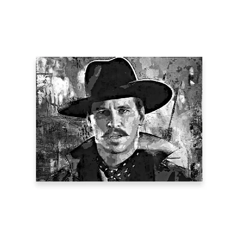 abstract wall art for dining room-Doc Holliday Grayscale