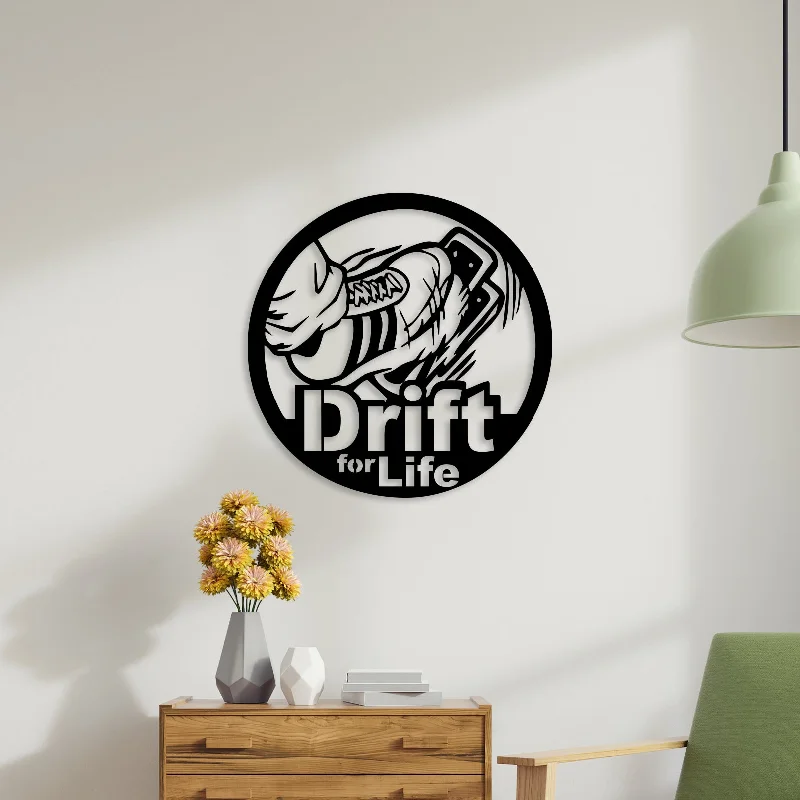 inspirational art prints for office-Drift for Life Metal Wall Art