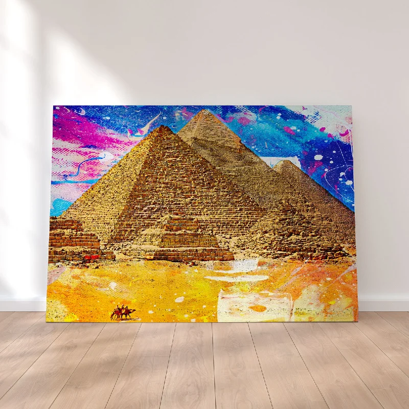 modern tropical themed art prints-Egypt Pyramids Abstract