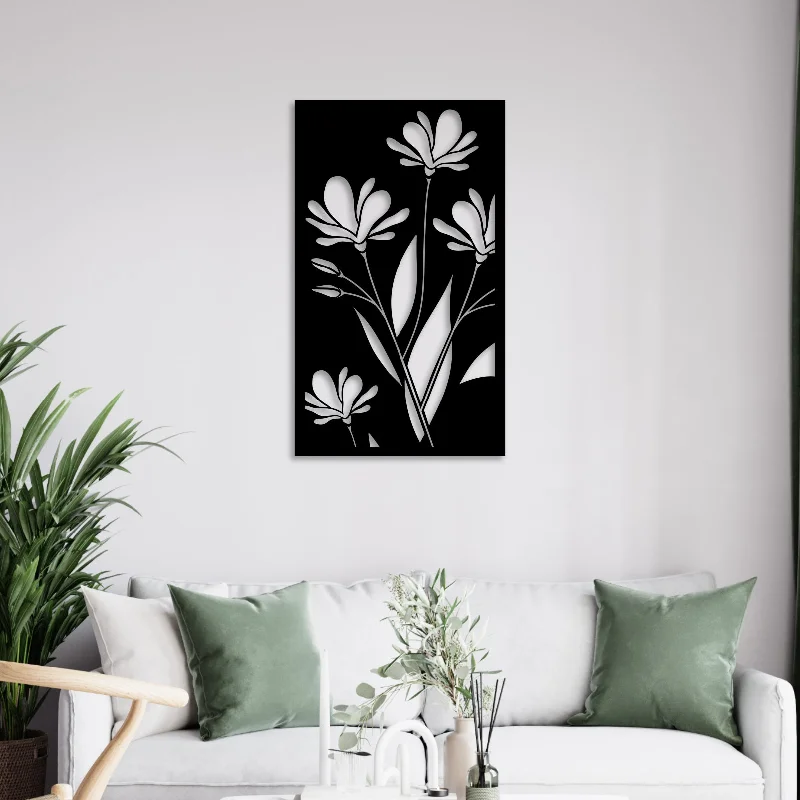 tropical nature wall paintings-Flowers Metal Wall Art