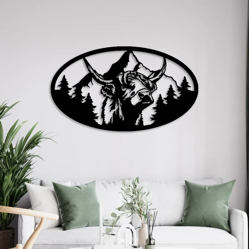 large wall art for living room-Forest Scenery Metal Wall Art