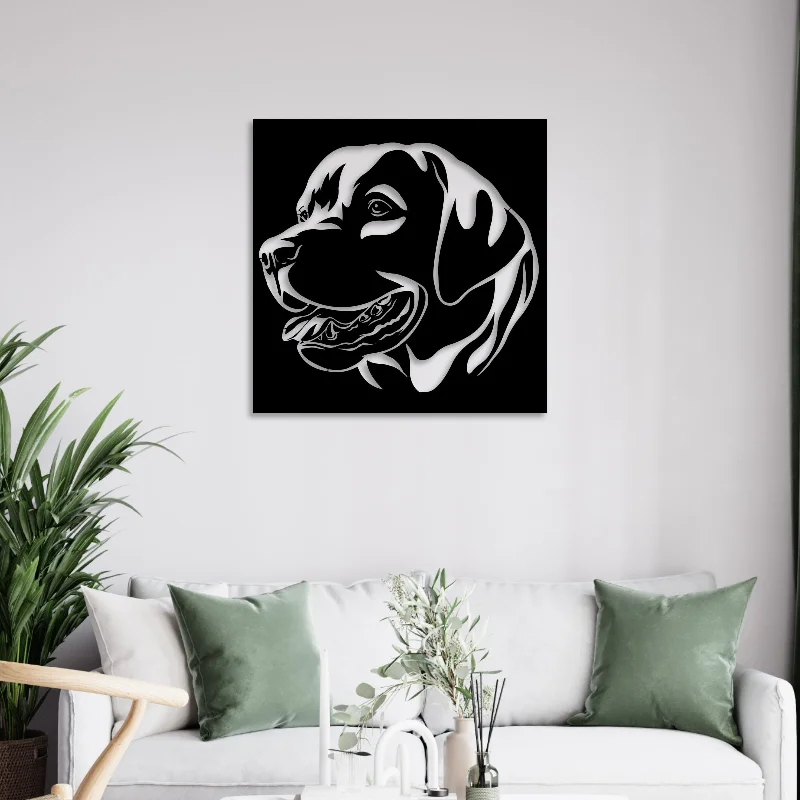 contemporary abstract photography prints-Friendly Dog Metal Wall Art