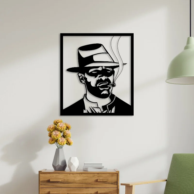 large wall art for living room-Gangster Metal Wall Art