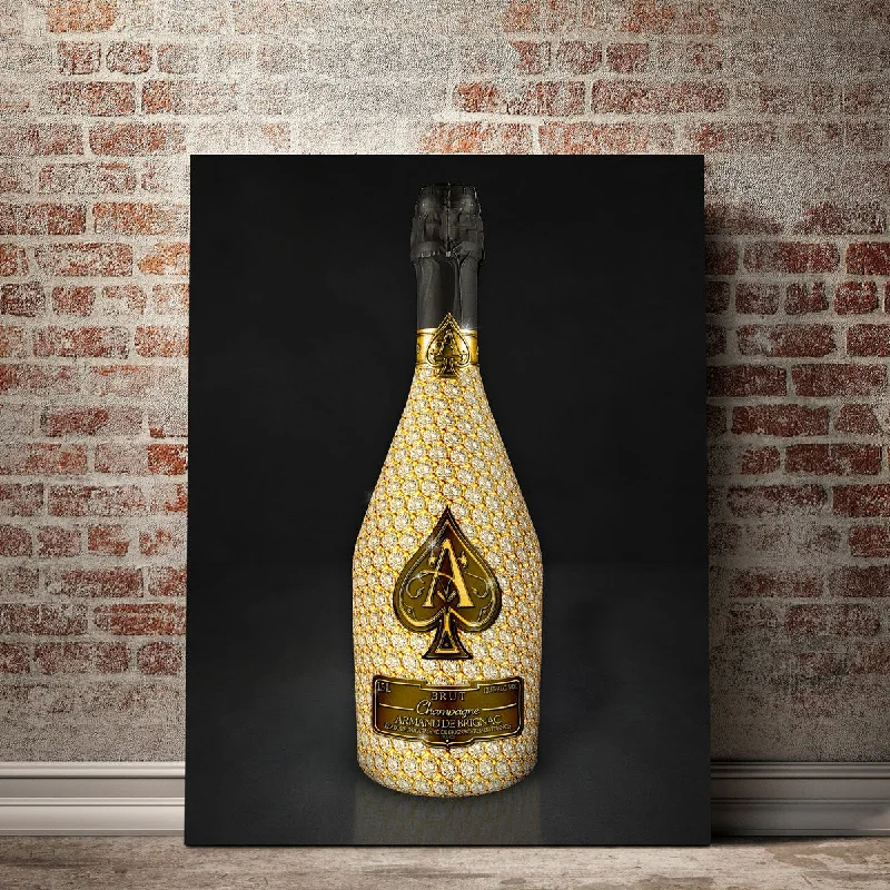 geometric prints for living room-Gold Ace Bottle