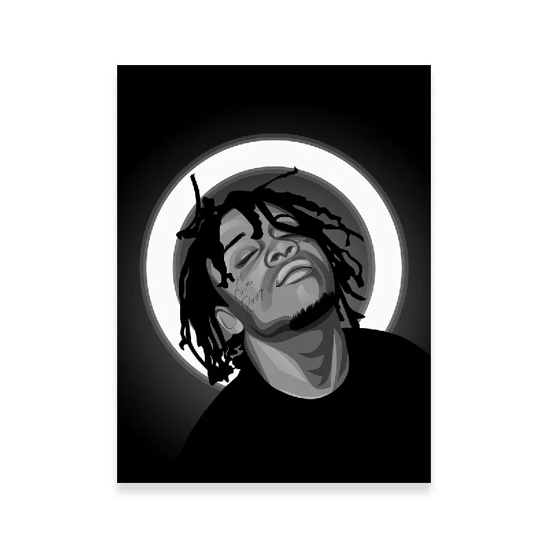 geometric prints for home-Grayscale Trippie Redd