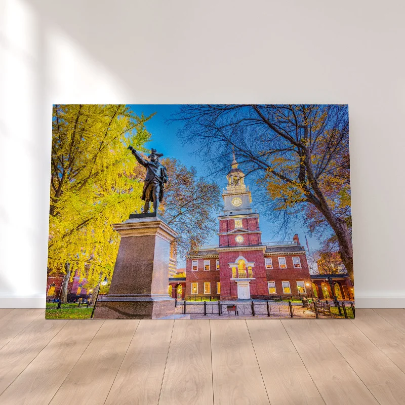 playful abstract paintings-Independence Hall in Philadelphia