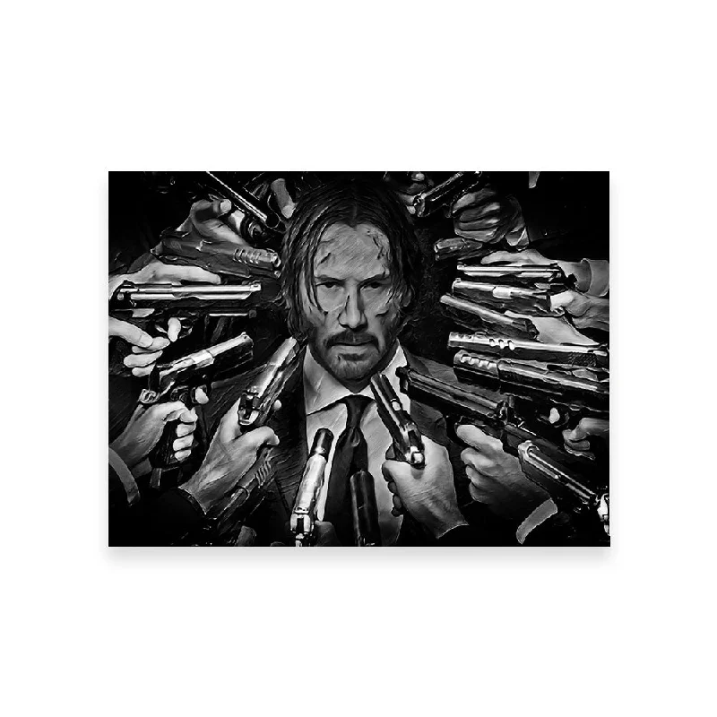 modern abstract floral prints-John Wick Grayscale