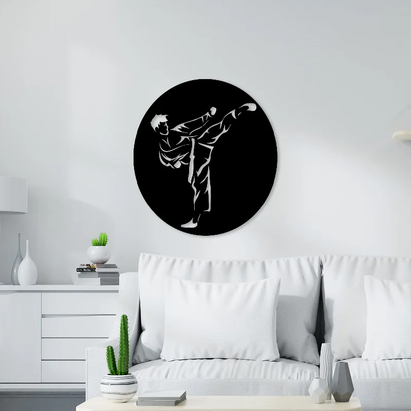 abstract canvas art for dining room-Judo Karate Metal Wall Art